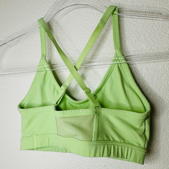 Gym Shark Yellow Green Ruched Racer Back Padded Sports Bra XS - Picture 4 of 11